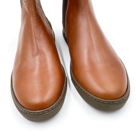 Woman by Common Projects Chelsea Boots Brown Leather High Top Slip On Sz‎ 37 / 7 - Picture 5 of 11